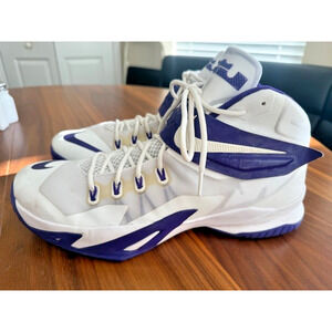 Nike Lebron Zoom VIII TB SIZE 16 White And Purple Sneakers Kicks 330/503